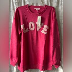 Bright Pink LOVE Sweatshirt Valentines 💗💞